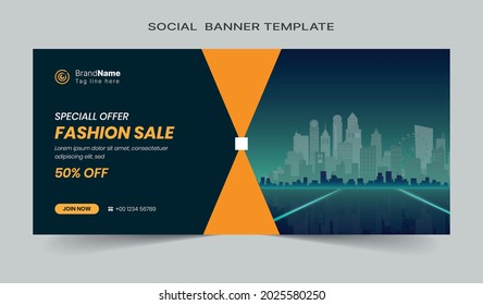 Social media post and web banner template design. Fully editable