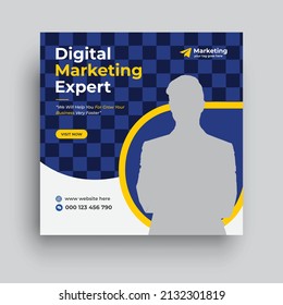 Social media post web banner digital marketing agency Square Flyer Template, Editable web Banner Post Template vector template design

