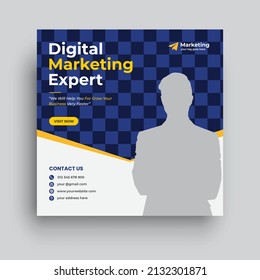 Social media post web banner digital marketing agency Square Flyer Template, Editable web Banner Post Template vector template design

