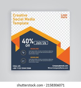 Social media post ,web banner ,template modern abstract design
