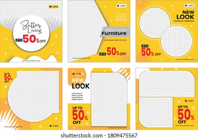 Social media post and web internet ads.Editable minimal square banner template. Anyone can use This Design Easily. Elegant sale and discount promo - Vector