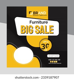 Social Media Post and web internet ads template,  Editable minimal square banner template