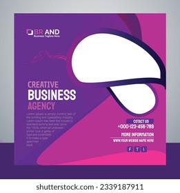 Social Media Post and web internet ads template,  Editable minimal square banner template