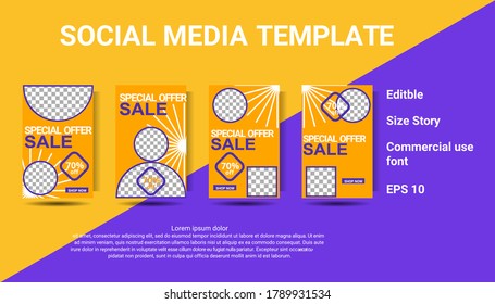 Social Media post.Creative social networks stories design, vertical banner or flyer templates. Easy to edit and customize. Covers design templates for flyer, brochure, presentation, advertising.