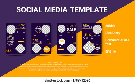Social Media post.Creative social networks stories design, vertical banner or flyer templates. Easy to edit and customize. Covers design templates for flyer, brochure, presentation, advertising.