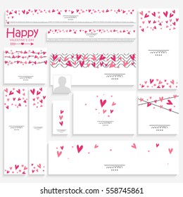 Social Media Poste, Headers or Banners set designs for Valentine's Day Celebration.