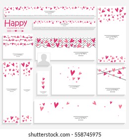 Social Media Poste, Headers or Banners set designs for Valentine's Day Celebration.