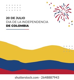 Social media poster for 20 of July in Colombia. Colombia Independence Day Together with Festive Spirit and National Pride