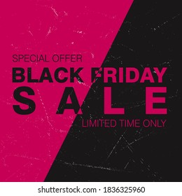 Social media poster design for black friday sale, promotional banner in black and red color