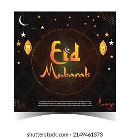 Afiche De Medios Sociales Para Saludos Del Eid