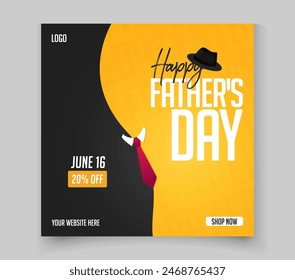 social media poster for Happy Father's Day sale discount and promotion Online businesses offer post
