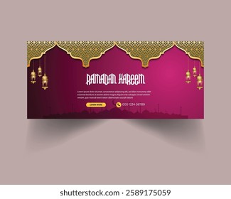 Social Media Poster for Ramadan.Social media ads design modern. vector illustration,ramadan social media banner