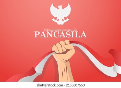 social media poster Selamat hari pancasila means happy Pancasila day 