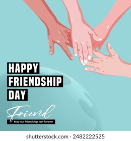 Social media posters of many hand to hand on Friendship Day