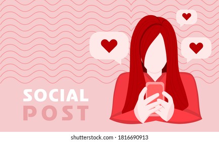 Social Media posting character vector graphic illustration for your background resource or banner