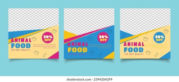 social media posts collection for animal food with dog
