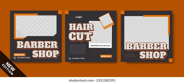 Social media posts collection for barber shop business 