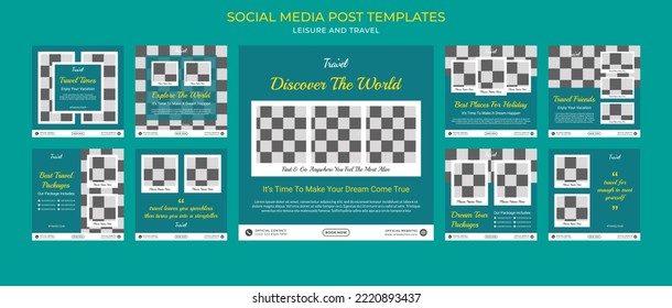 Social Media Posts Collection Template For Leisure and Travel