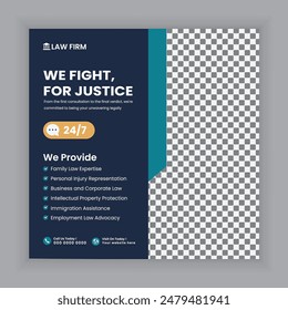 Social media posts for law firm services and law consulting square flyer or web banner template design., law consultation web banner. law consulting agency banner
