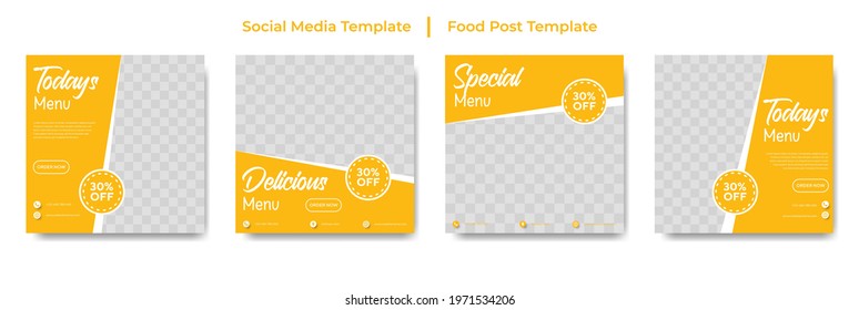 Social Media Posts for Promotion offer posters, Food Menus, Healthy Food Social Media Banners and Posts. Web banner design templates, advertisements, food social media and web square banner design.