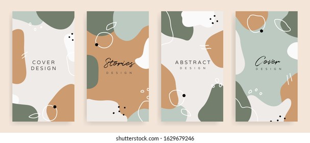 Social media Posts and Stories Template, textures and shapes for Organic design cover, Linocut Elements , invitation, party invite card template, creative minimal trendy style Vector illustration.