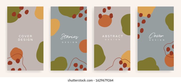 Social media Posts and Stories Template, textures and shapes for Organic design cover, Linocut Elements , invitation, party invite card template, creative minimal trendy style Vector illustration.