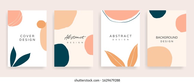 Social media Posts and Stories Template, textures and shapes for Organic design cover, Linocut Elements , invitation, party invite card template, creative minimal trendy style Vector illustration.