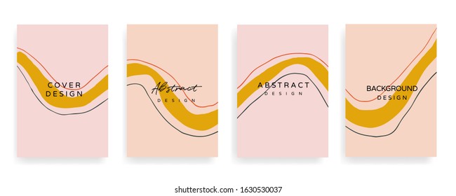 Social media Posts and Stories Template, textures and shapes for Organic design cover, Linocut Elements , invitation, party invite card template, creative minimal trendy style Vector illustration.	

