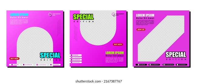 Social media posts template modern design, for digital marketing online