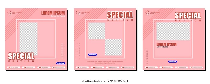 Social media posts template modern design, for digital marketing online