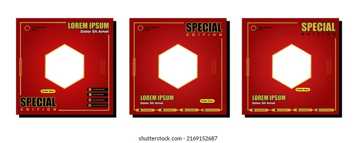 Social media posts template modern design, for digital marketing online