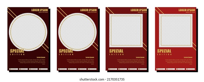 Social media posts template modern design, for digital marketing online
