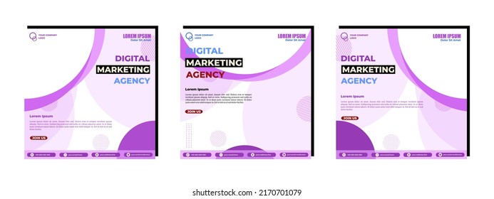 Social media posts template modern design, for digital marketing online