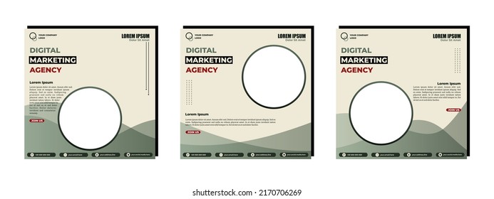 Social media posts template modern design, for digital marketing online