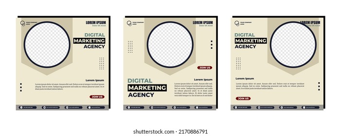 Social media posts template modern design, for digital marketing online