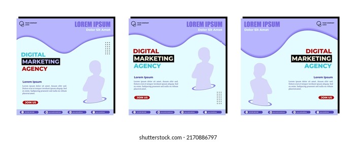 Publicaciones en medios sociales plantilla diseño moderno, para marketing digital en línea