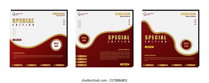 Social media posts template modern design, for digital marketing online
