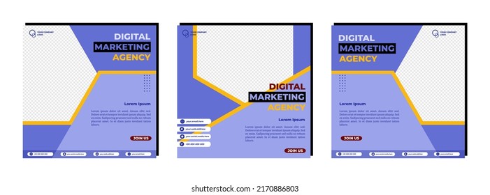 Social media posts template modern design, for digital marketing online
