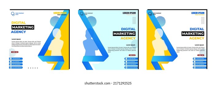 Social media posts template modern design, for digital marketing online