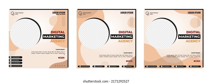 Social media posts template modern design, for digital marketing online