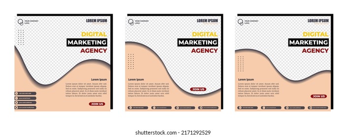 Social-Media-Posts-Template für modernes Design für digitales Marketing online
