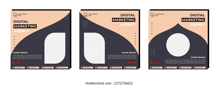 Social media posts template modern design, for digital marketing online