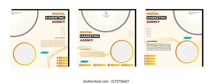 Social media posts template modern design, for digital marketing online