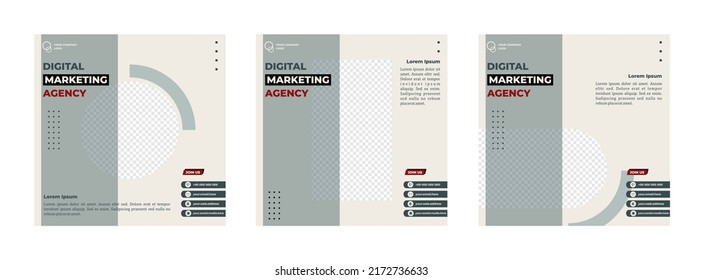 Social media posts template modern design, for digital marketing online