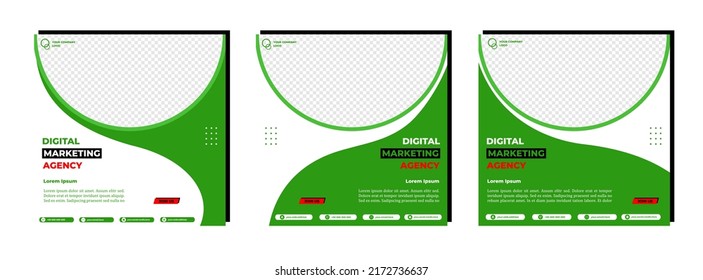 Social media posts template modern design, for digital marketing online