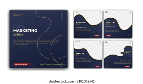 Social media posts template modern design, for digital marketing Agency