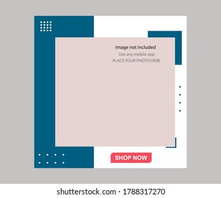 Social media posts template. ready to place photo here Vector eps 10