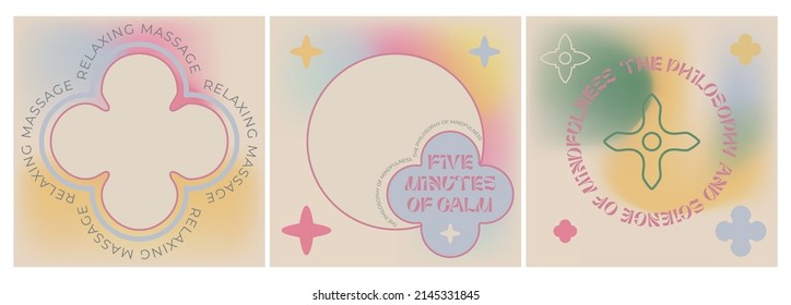 Social media posts template with soft neutral gradient