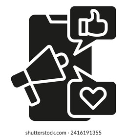Social Media PR icon line vector illustration
