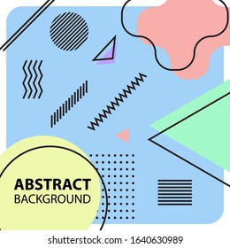 Social Media or Print Text Template, Banner Design or Poster. Abstract Advertisement Concepts of Message in Memphis Sty